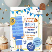Azul Bruh Você Está na Pizza e no Balão de Anivers