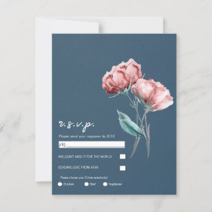 Convite Azul Cinza Empoeirado Floral Aquarela Casamento RS