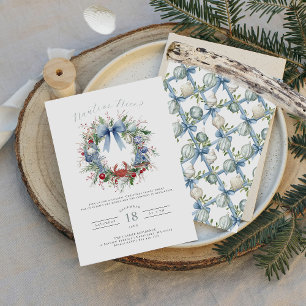 Convite Azul Coquette Nauti ou Belo Natal Costeiro