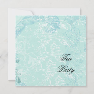 Convite Azul, Damask e Swirls