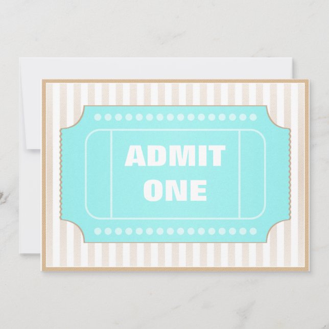 Convite Azul de Brown do partido do filme (Frente)