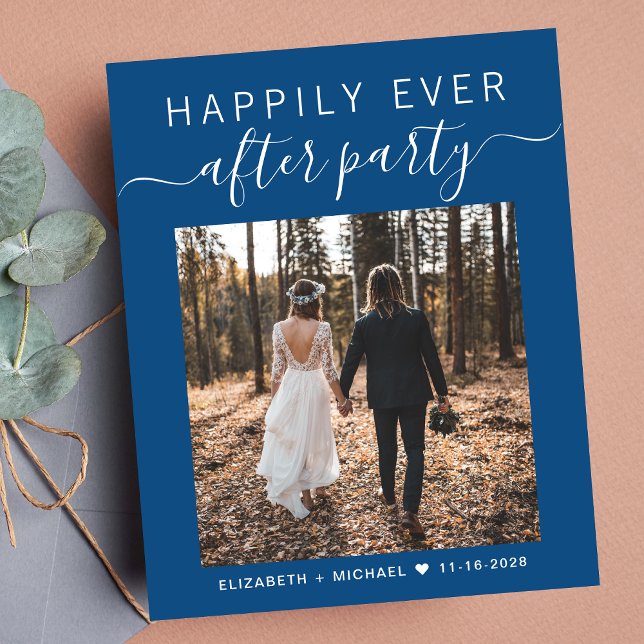 Convite Azul de Fotografia do Código QR da recepçã (Your love story deserves a grand celebration!)