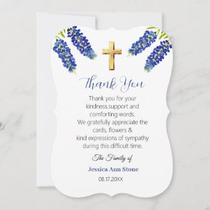 Convite Azul de Simpatia Bluebonnets Cruz Funerária Obriga