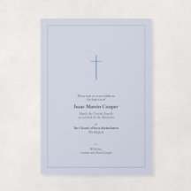 Azul Desbotado Cruz Mínima Religiosa Batismo