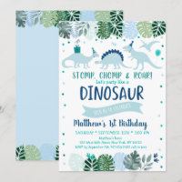 Azul Dinossaur Safari Aniversário