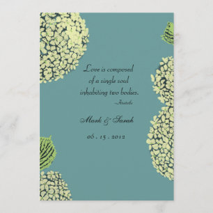 Convite azul do Hydrangea