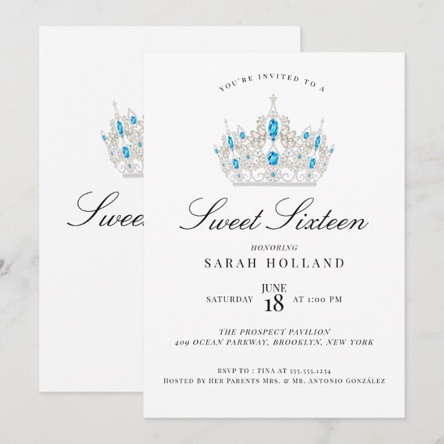 Convite Azul Doce Sessenta (Frente/Verso)