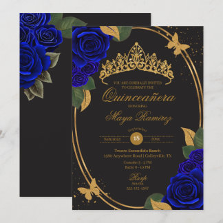 Convite Azul, Dourada, Borboleta da Brilha Quinceañera