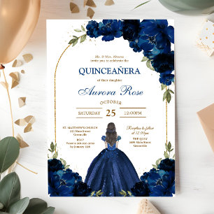 Convite Azul Douro Prata Meus Quinze Aniversário de Quinze