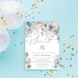 Convite Azul Dusty e cor-de-rosa-rosa doce 16 Aniversário<br><div class="desc">Este convite de aniversário é uma arte maravilhosa,  casando-se com elegância e beleza. O seu design etéreo e gracioso é certamente cativo e impressionante para os destinatários,  dando o tom para uma memorável e deliciosa celebração de aniversário.</div>