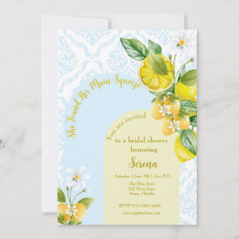 Convite Azul e Amarelo Ela encontrou seu aperto principal