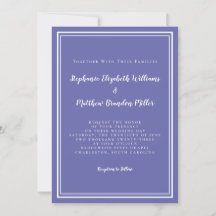 Azul e Branco Simples de Vinca Casamento Minimalis