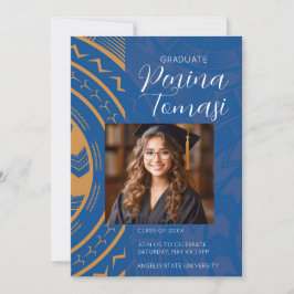 Convite Azul e Dourado