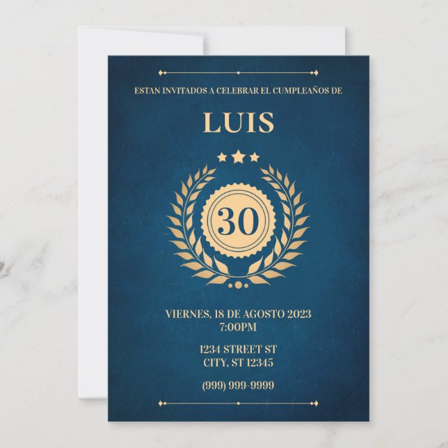 CONVITE AZUL E DOURADO (Frente)
