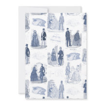 Azul e White Vintage Fashion French Toile