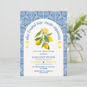 Convite Azul ela encontrou seu chá de panela de aperto pri