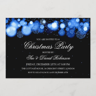 Convite Azul elegante da maravilha do inverno da festa de