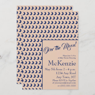 Convite Azul Elegante Sobre O Chá de fraldas Celestial I D