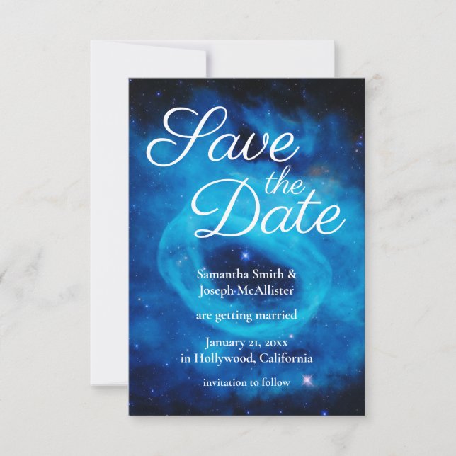 Convite Azul, espaço de recife cósmico Foto para salvar a  (Frente)