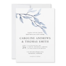 Azul etéreo | Casamento Chic Botanic Leaves