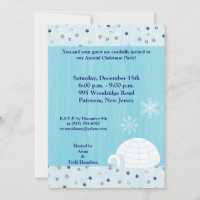 Convite Azul Icy Igloo Baby