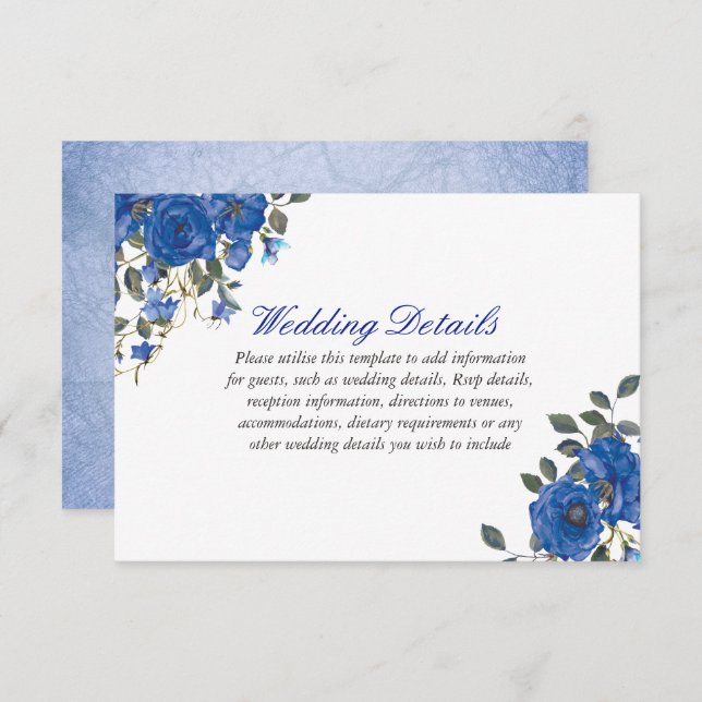 Convite Azul Índigo Naval Recepção de casamento à meia-noi (Frente/Verso)