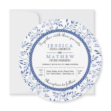 Azul índio padrão das folhas moderno casamento flo