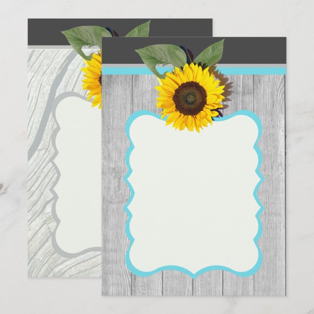 Convite Azul lacrimejo sólido (Frente/Verso)