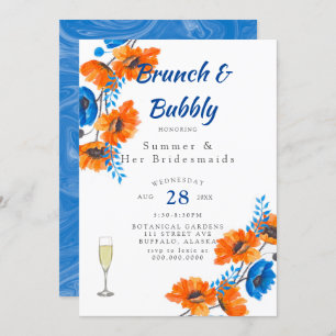 Convite Azul Laranja Papoeira Bridesmaids Almoço