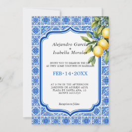 Convite 🍋💙Azul & Limone Romance – Edição de Fotos