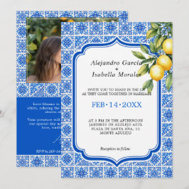 Convite 🍋💙Azul & Limone Romance – Edição de Fotos