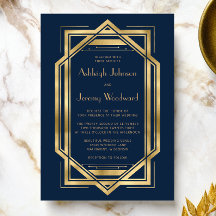 Azul Marinho Dourado Antigo Quadro Deco Casamento 