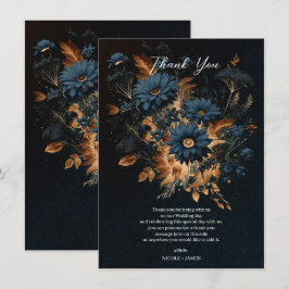 Convite Azul Marinho Escuro e Dourado Casamento Rústico Gl