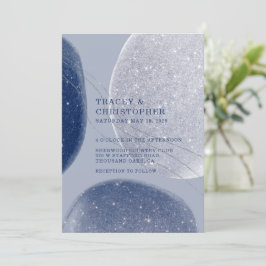 Convite Azul Marinho Luminoso Azul e Periwinkle Espelhando