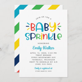 Convite Azul moderno, aspersor de bebê para Chá