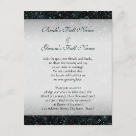 Convite Azul na beira floral preta