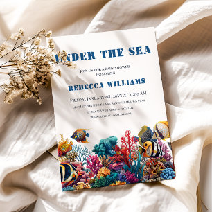 Convite Azul Náutico Sob o Chá de fraldas do Menino do Mar