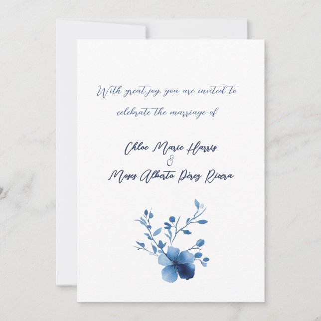 Convite Azul no Flor Azul (Frente)