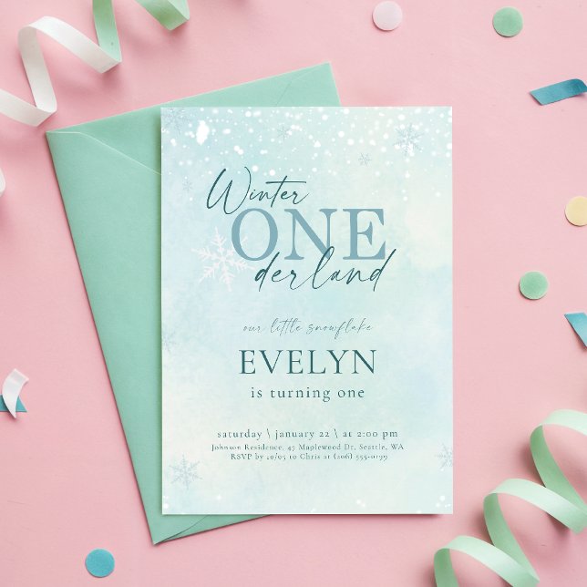 Convite Azul Onederland Bebê Kid Primeiro Aniversário (Criador carregado)