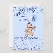 Convite Azul para Segundo Aniversário