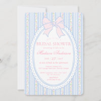 Azul Pastel Antigo Fancy Floral Chá de Noiva