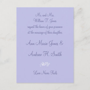 Convite Azul Periwinkle para Casamento de Qualquer