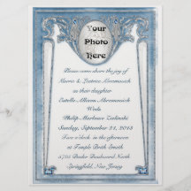 Azul Perolado - Foto (Convite de Casamento)