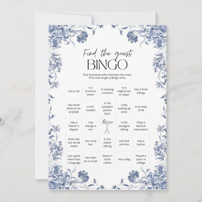 Convite  azul presupuesto Bridgerton Bridal Shower Game (Frente)