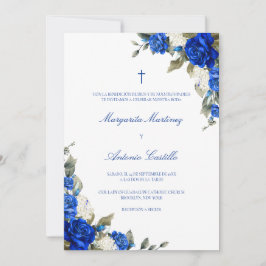 Convite Azul Real Invitón de Boda Cristiana Wedding