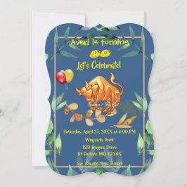 Convite Azul Taurus Aniversário (20 de abril - 20 de maio)