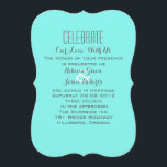 Convite azul turquesa azul aqua casamento da noiva<br><div class="desc">convites de casamento azul turquesa aqua azul.  Lembranças de casamento turquesa modernas para uma recepção de casamento azul-teal chic.  Salve a data do casamento azul aqua e lembranças de casamento azul-teal.</div>