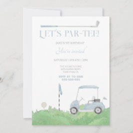 Convite Azul, vamos empatar Golf Aniversário