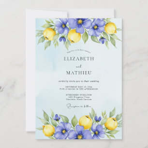 Convite Azul Vinca Vibrante Citrino Casamento