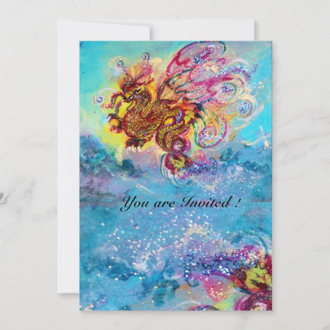 Convite Azul-violeta-violeta-púrpura-amarela-roxa-do-mar (Frente)